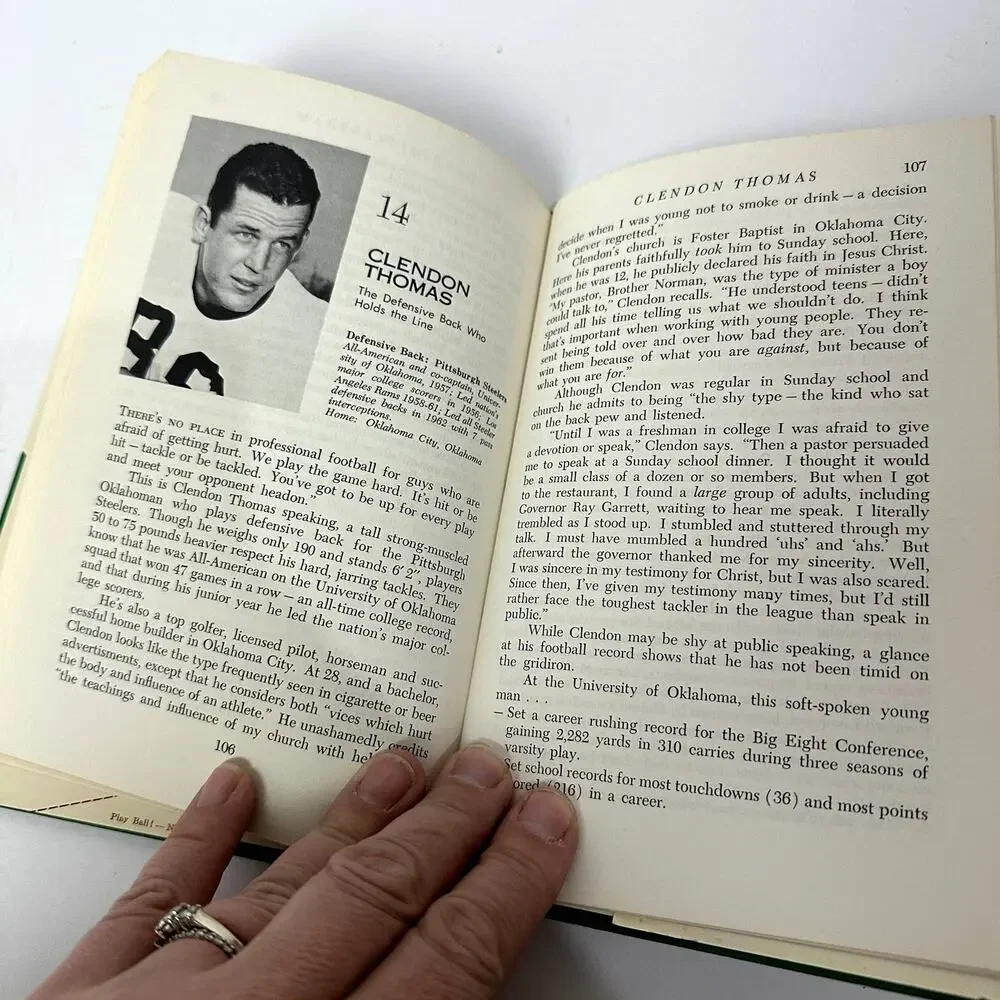 Play Ball! Book True Stories Faith in Action James Hefley Vintage Sports 1966